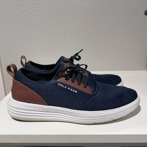 Cole Haan Grand Sport Men's Knit Casual Shoes Sneakers Size 11 Blue C32582 EUC - Picture 3 of 11